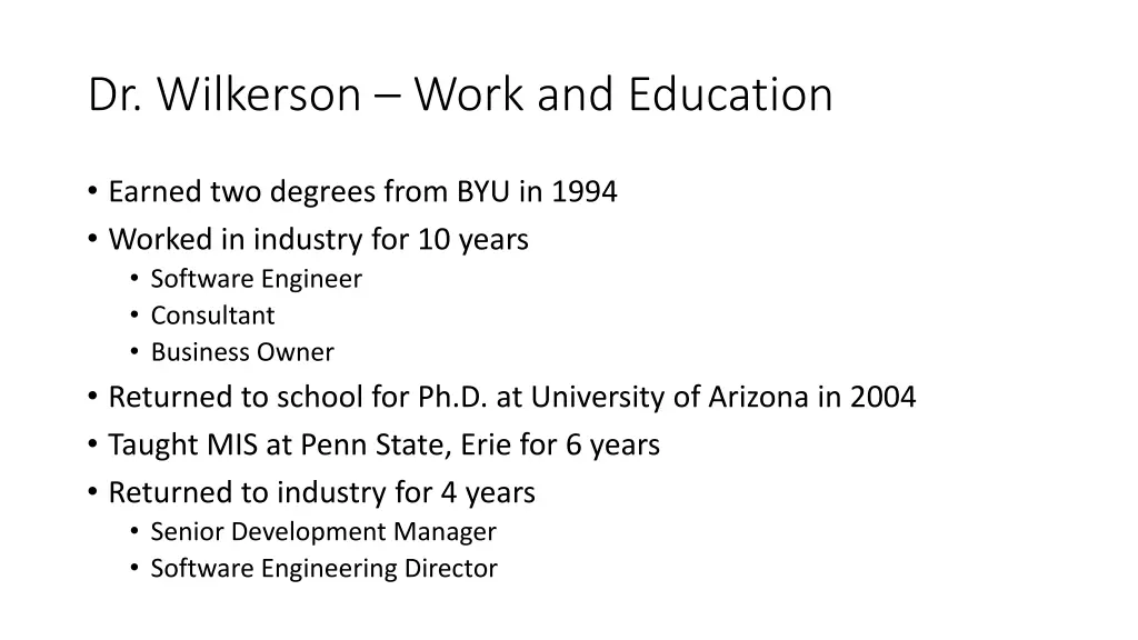 dr wilkerson work and education