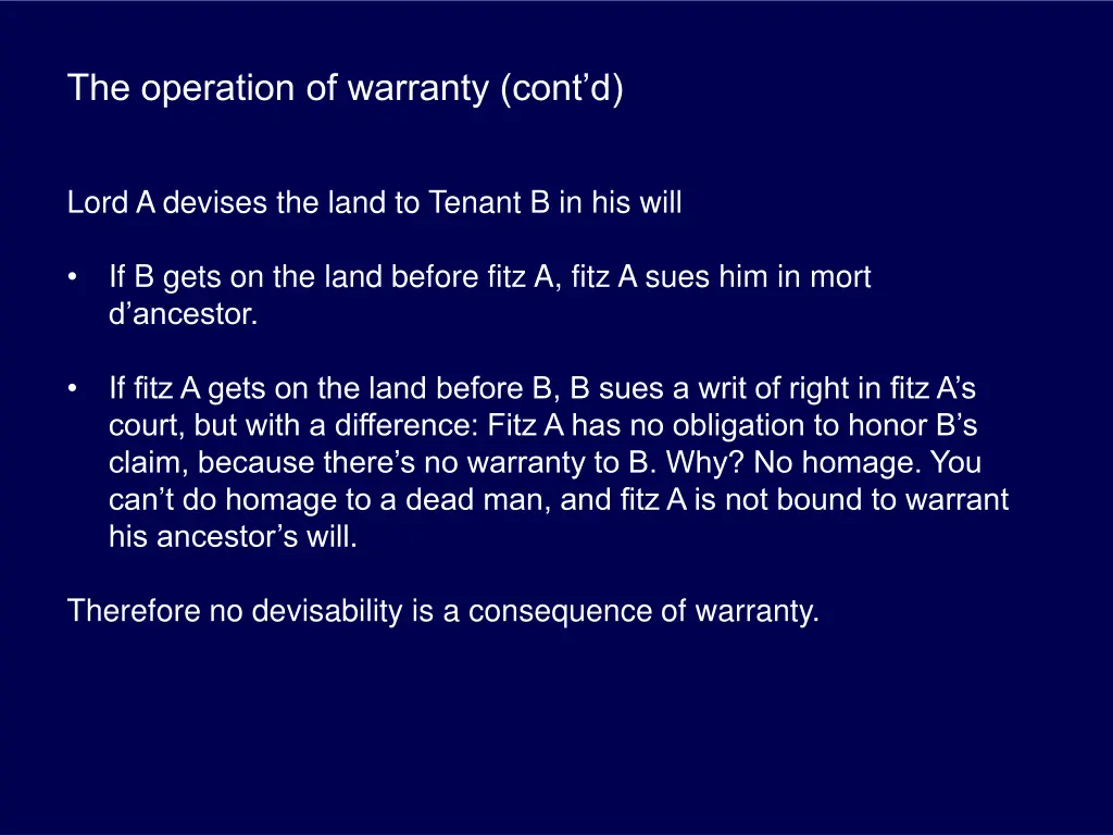 the operation of warranty cont d 1