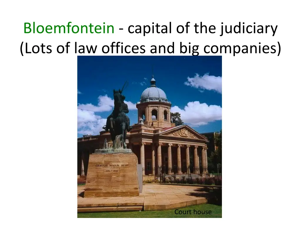 bloemfontein capital of the judiciary lots