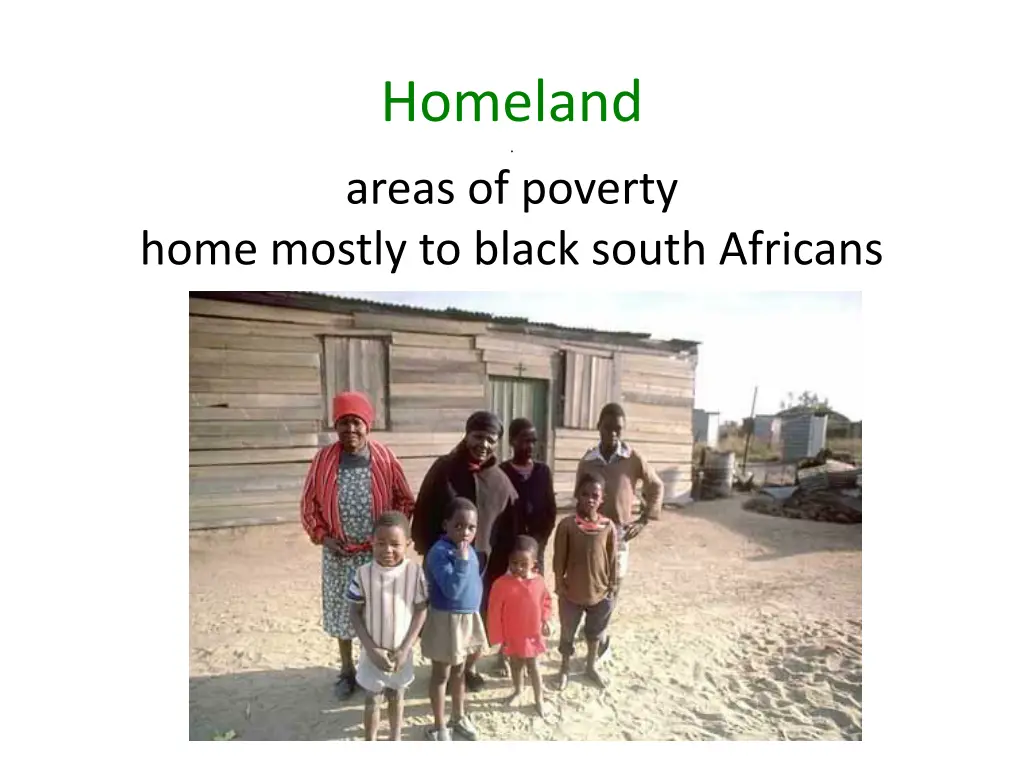 homeland areas of poverty