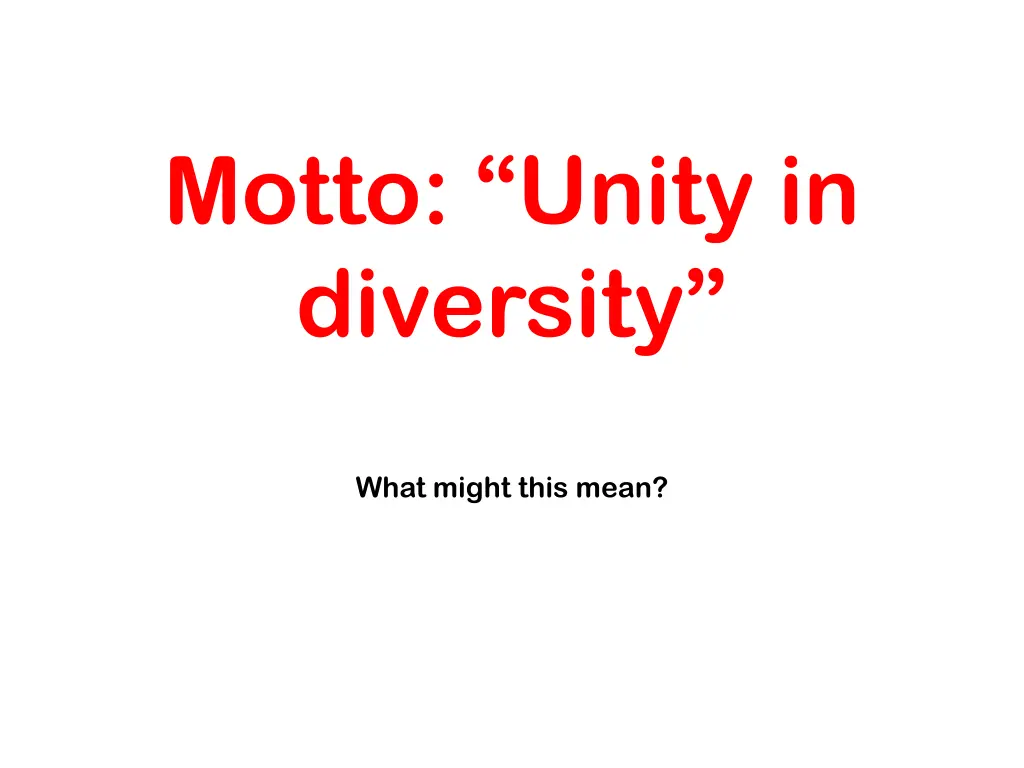 motto unity in diversity