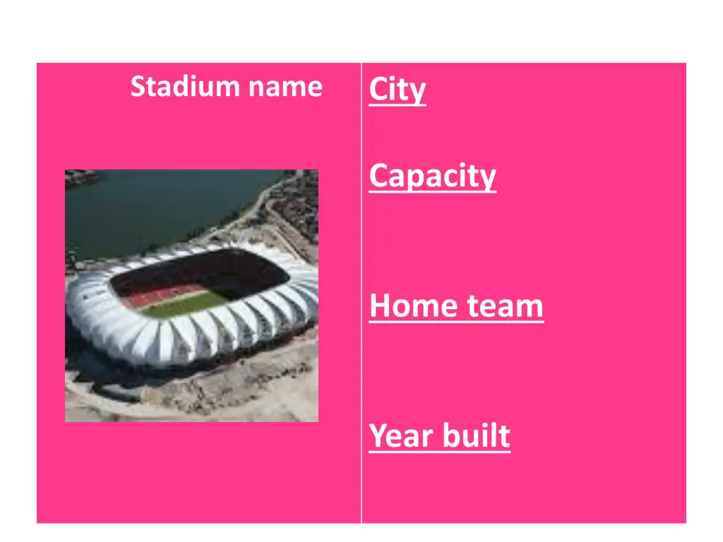 stadium name