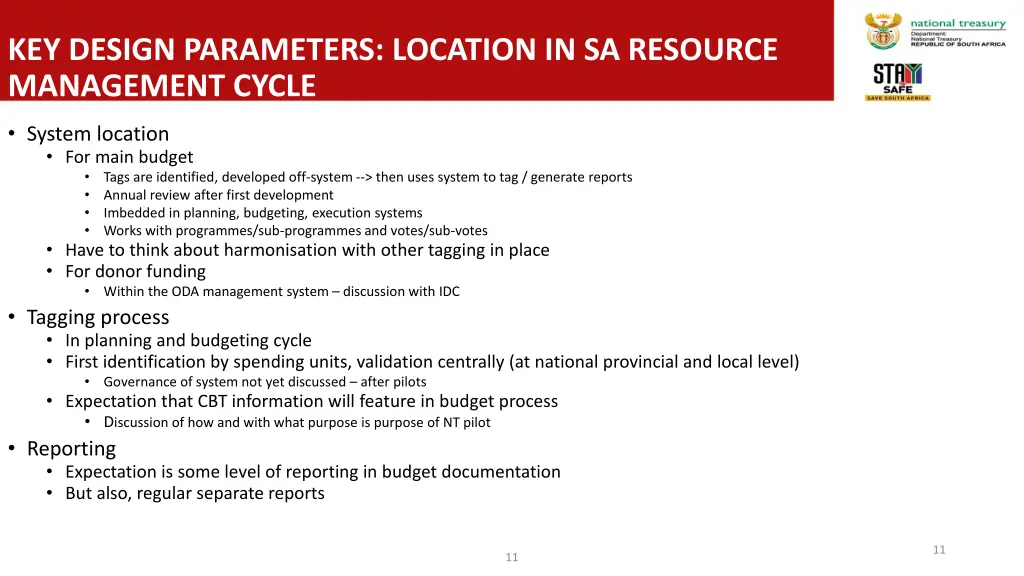 key design parameters location in sa resource