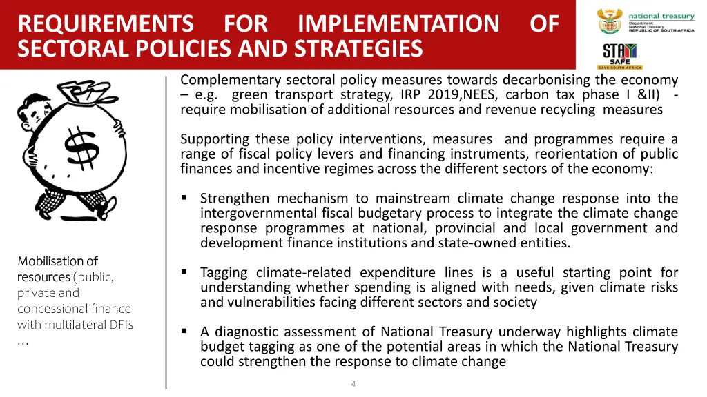 requirements for implementation of sectoral
