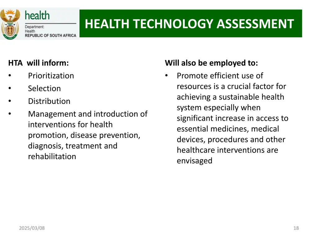 health technology assessment