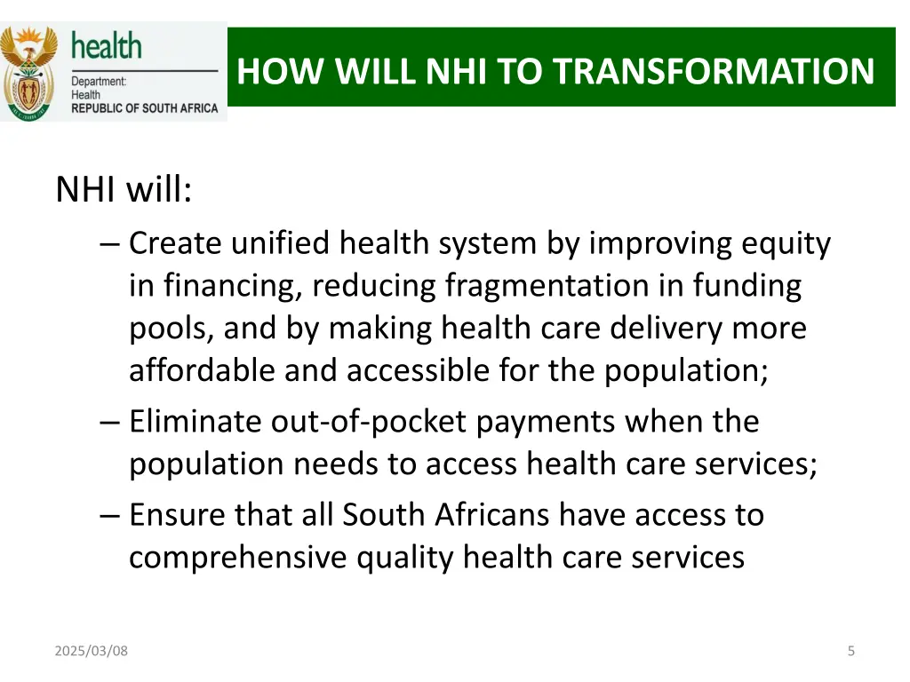 how will nhi to transformation