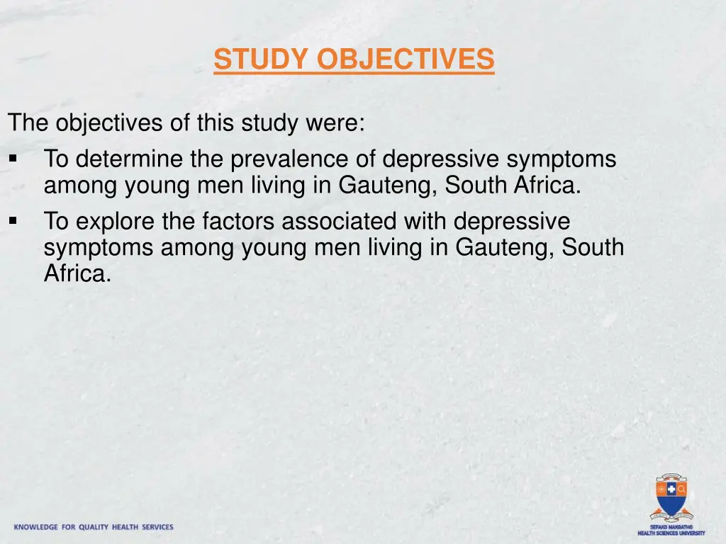 study objectives