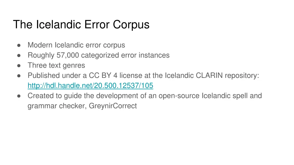 the icelandic error corpus