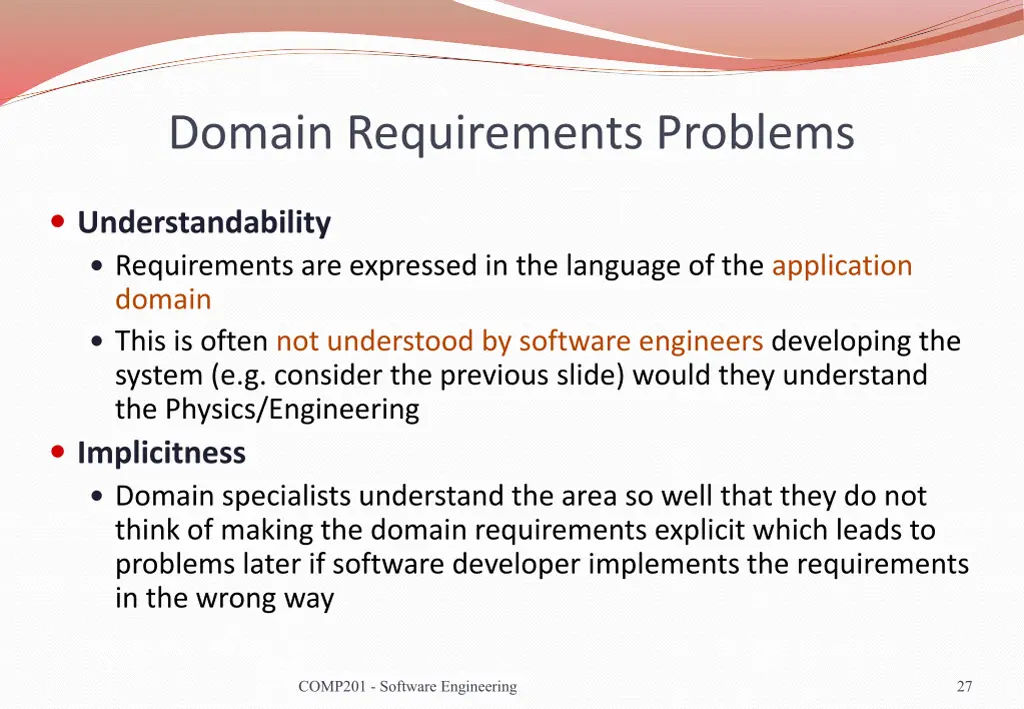 domain requirements problems