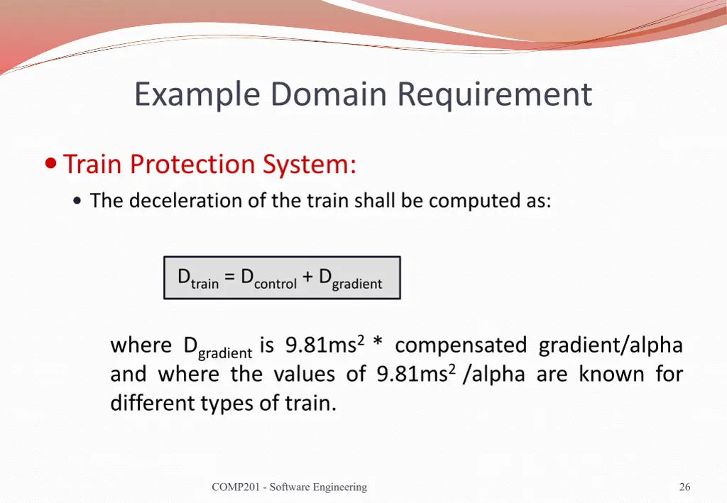 example domain requirement