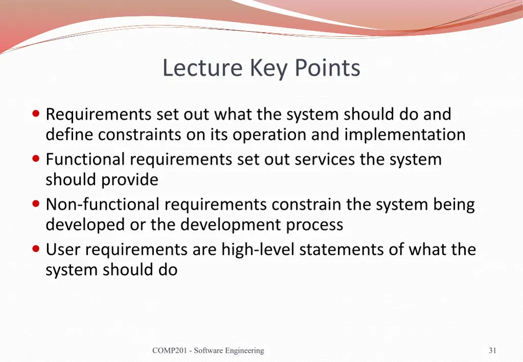 lecture key points