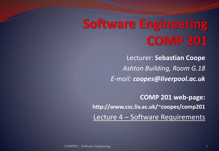 lecturer sebastian coope ashton building room