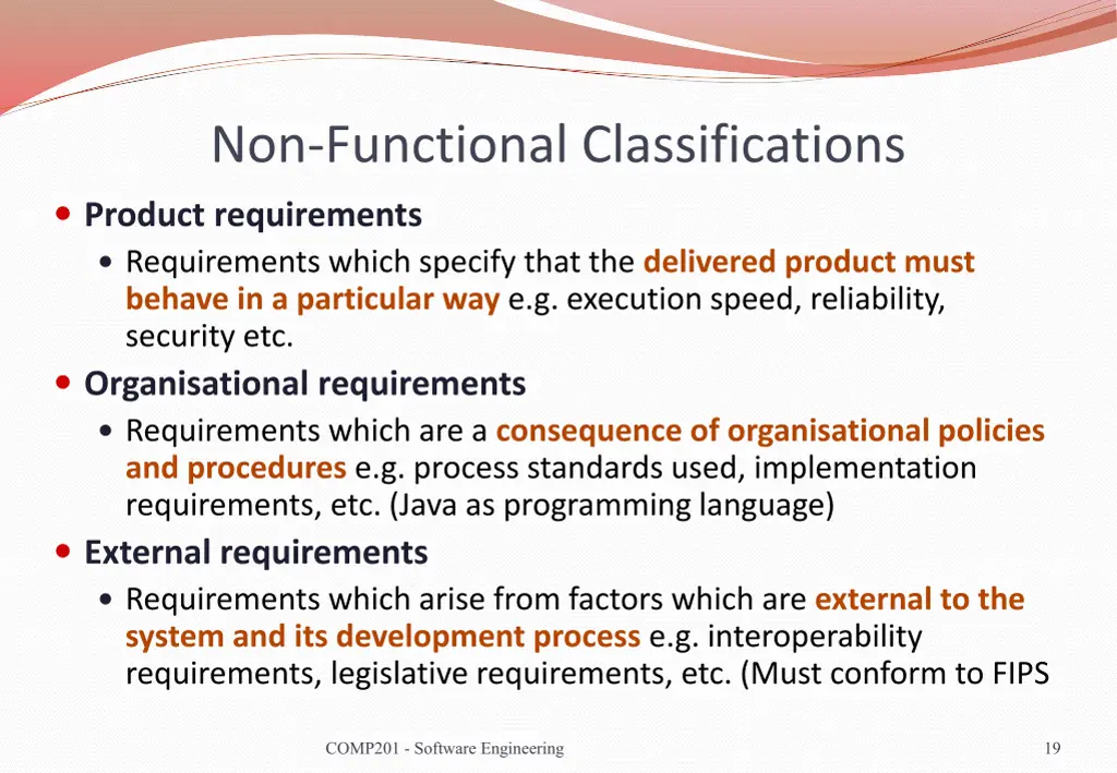 non functional classifications