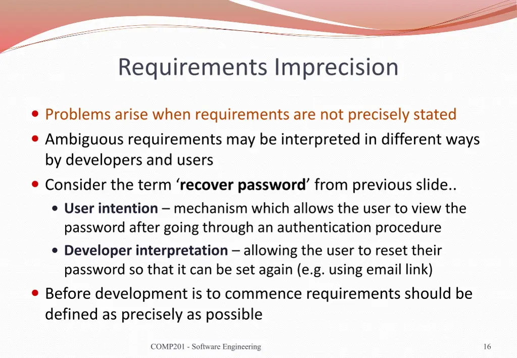 requirements imprecision