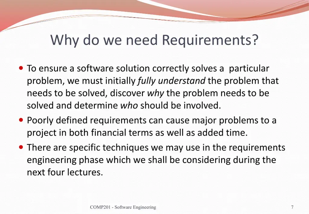 why do we need requirements