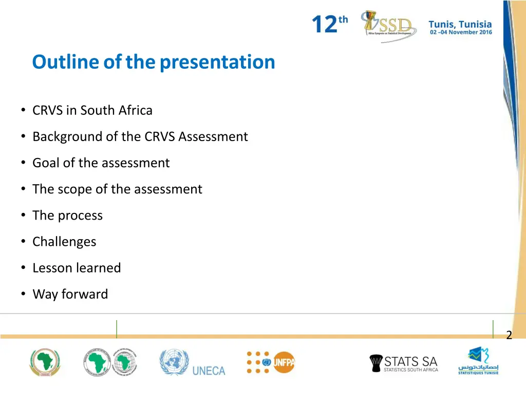 outline of the presentation