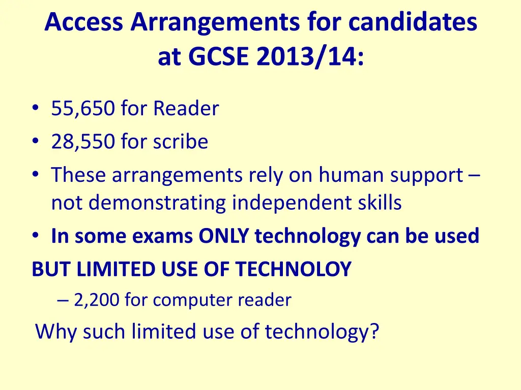 access arrangements for candidates at gcse 2013 14