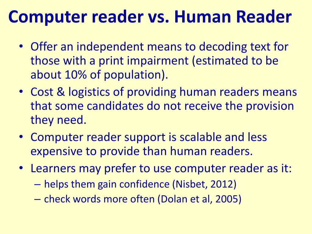 computer reader vs human reader