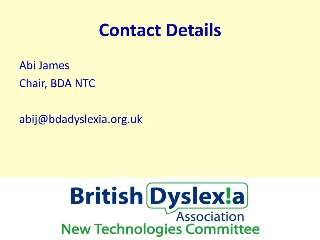 contact details