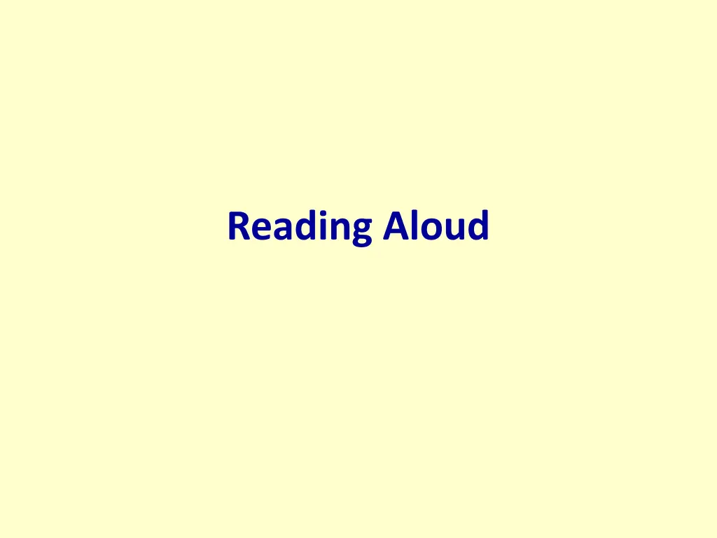 reading aloud