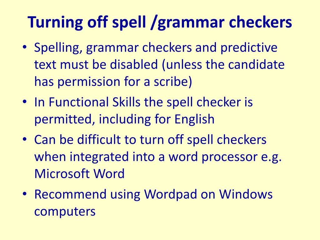 turning off spell grammar checkers spelling