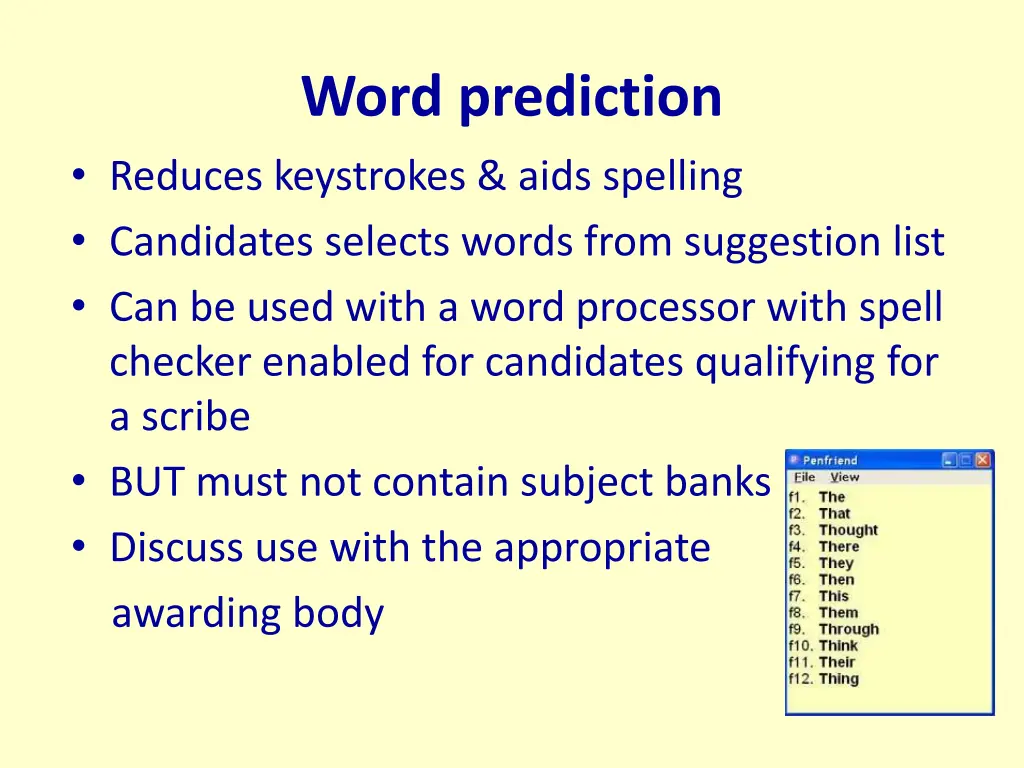 word prediction