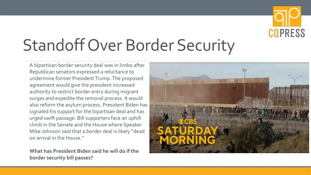 standoff over border security