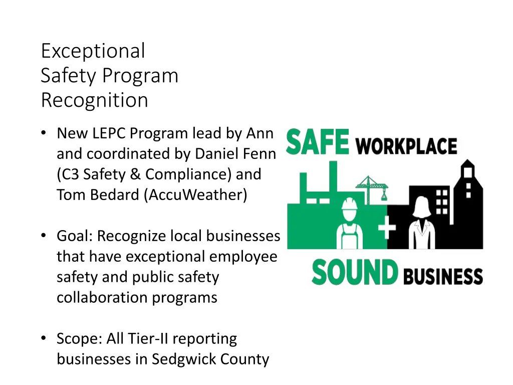 exceptional safety program recognition