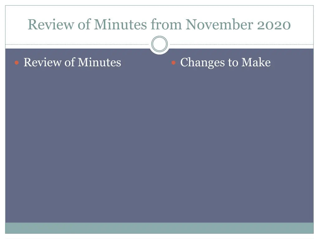 review of minutes from november 2020