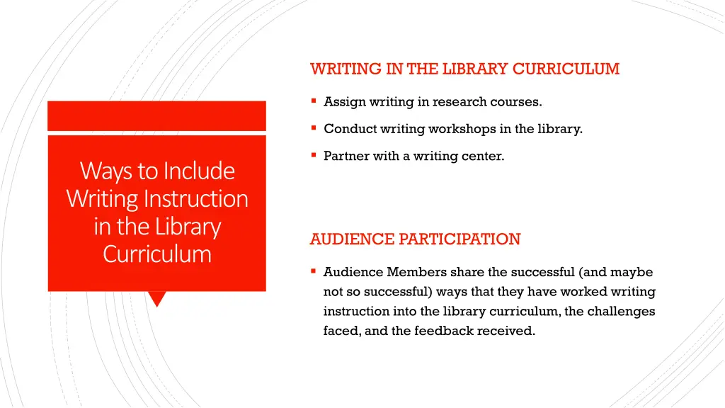 writing in the library curriculum