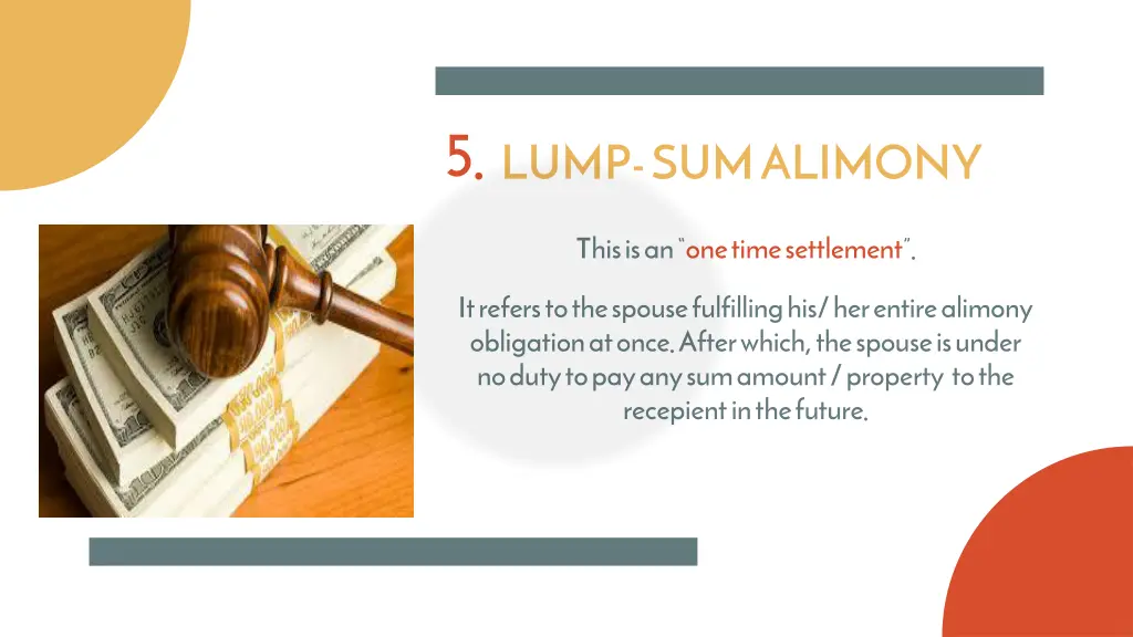 5 lump sum alimony