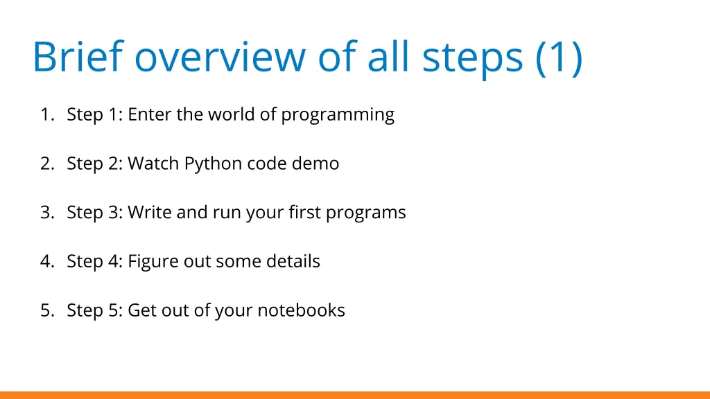 brief overview of all steps 1