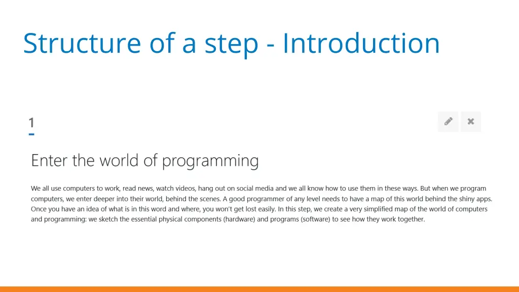structure of a step introduction