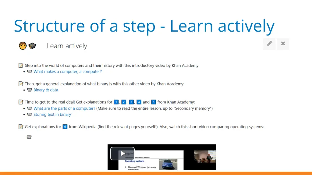 structure of a step learn actively