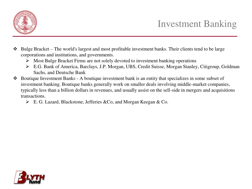 investment banking