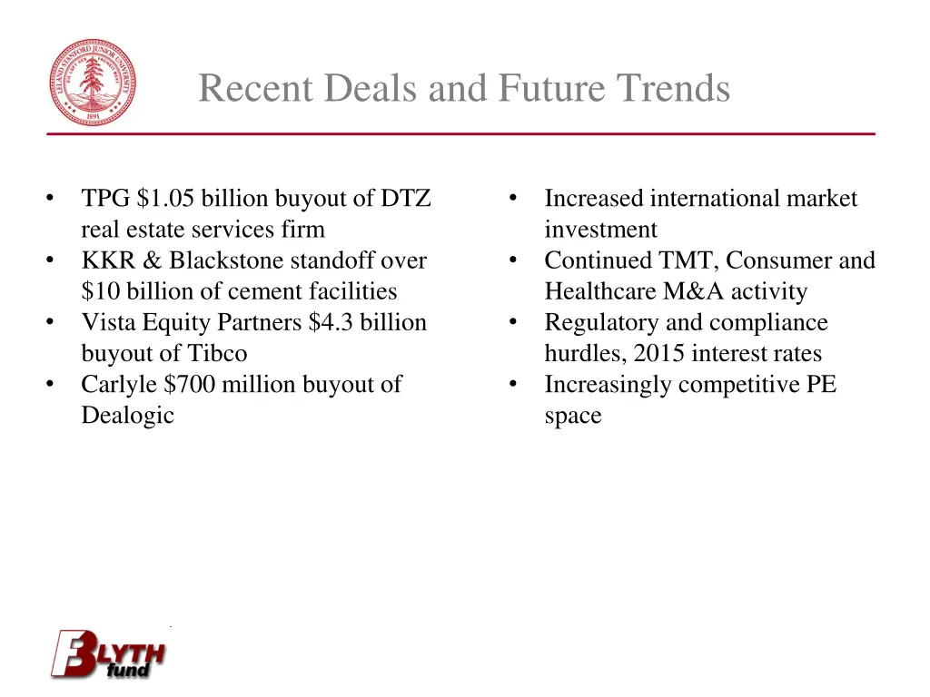 recent deals and future trends