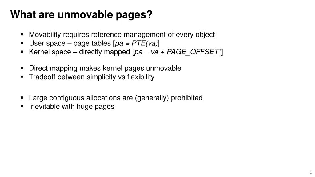 what are unmovable pages