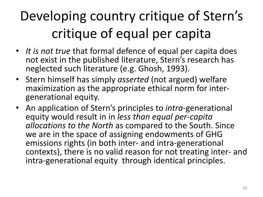 developing country critique of stern s critique
