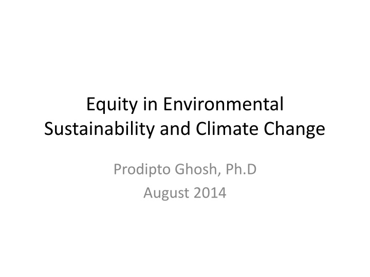 equity in environmental sustainability