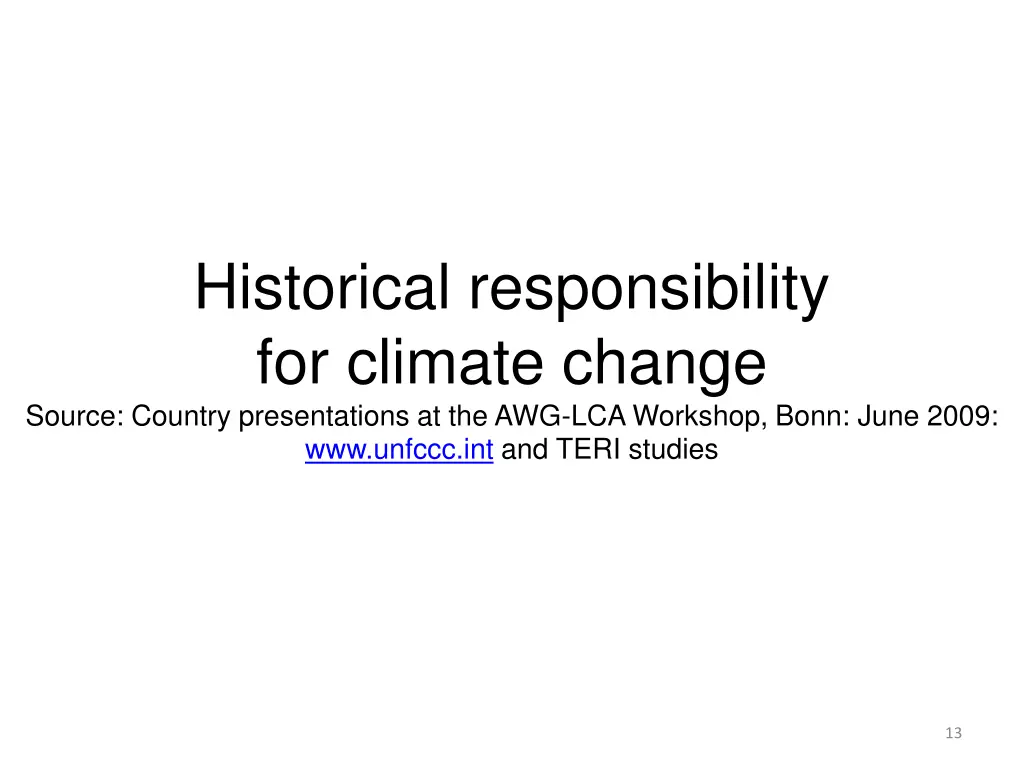 historical responsibility for climate change