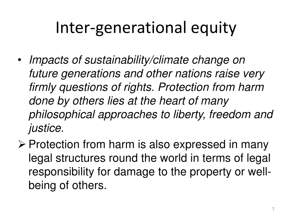 inter generational equity