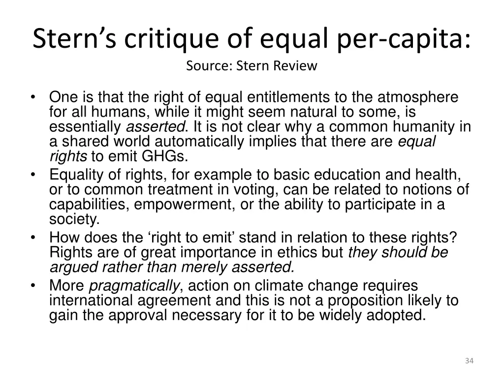stern s critique of equal per capita source stern