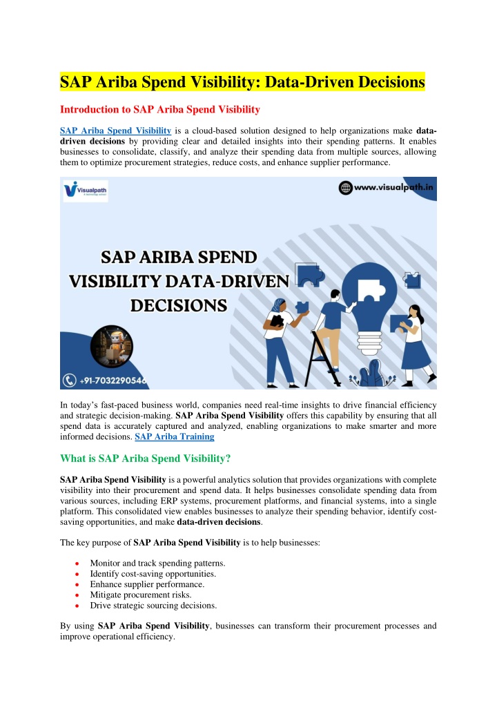 sap ariba spend visibility data driven decisions