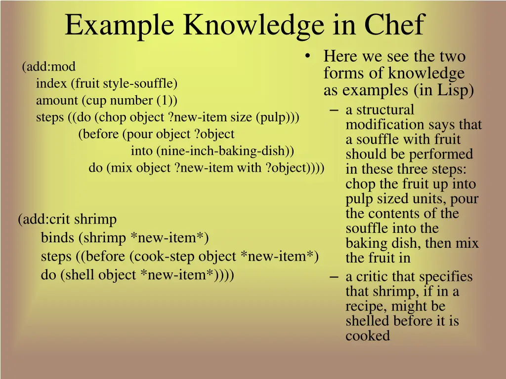 example knowledge in chef