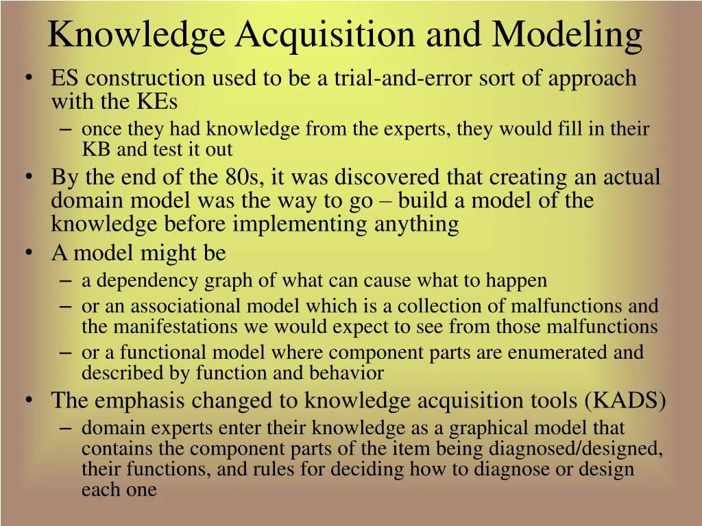 knowledge acquisition and modeling