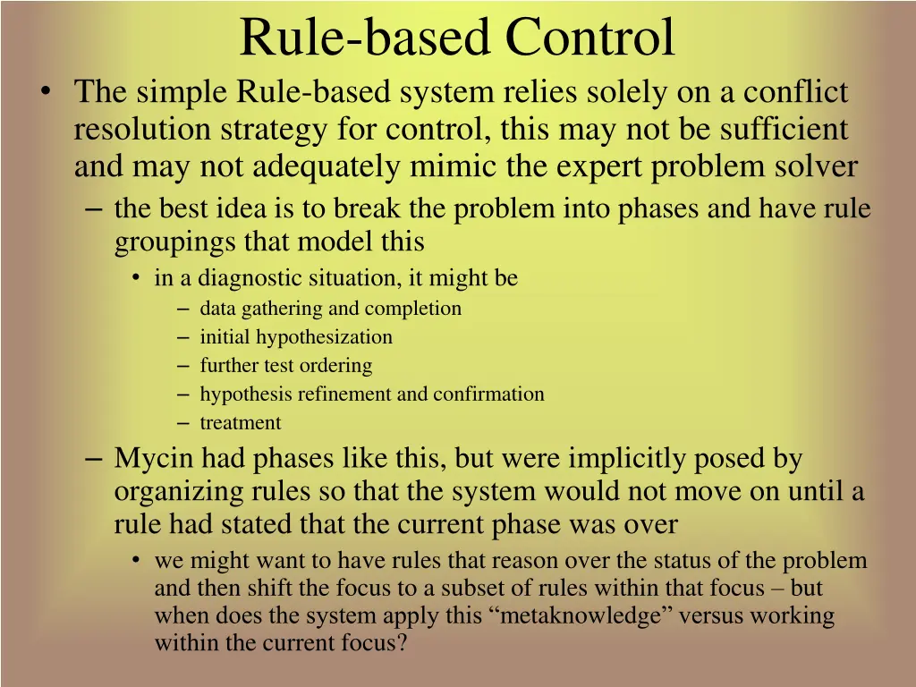 rule based control the simple rule based system