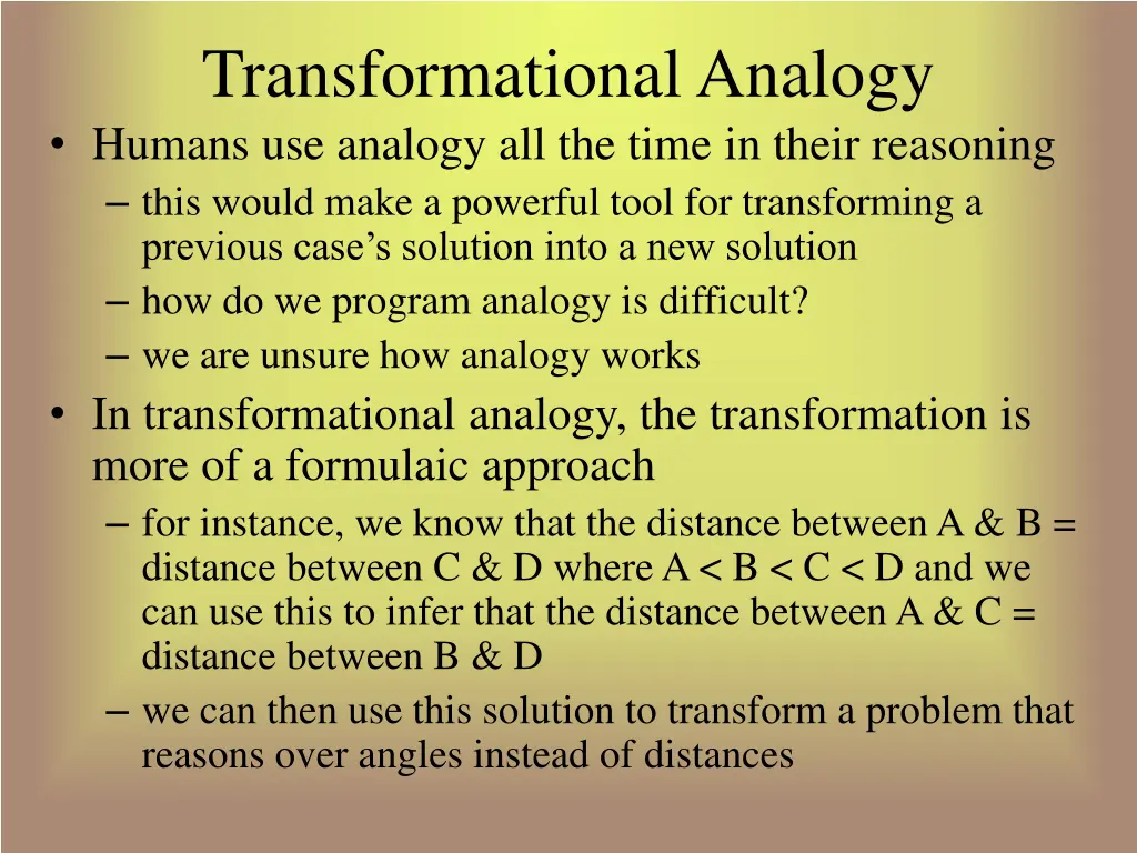 transformational analogy humans use analogy