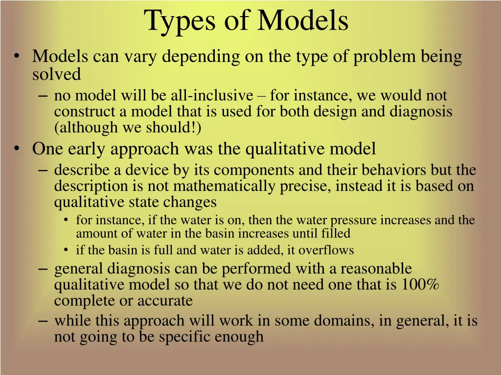 types of models
