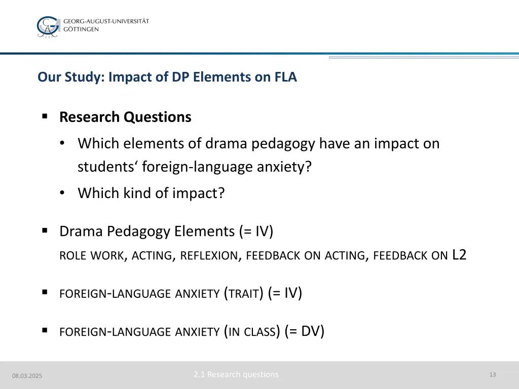 our study impact of dp elements on fla 4