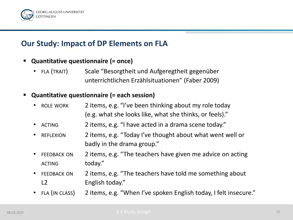 our study impact of dp elements on fla 5